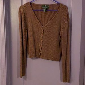 Carole Little Women Ramie/Rayon Sweater w/Buttons